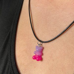 3/20 New 15 Colors Gummy Bear Charm Necklace